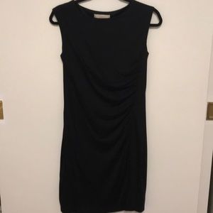 LOFT black ruched dress